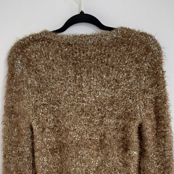 Rachel Roy Gold Long Sleeve Jewel Neck Top Size Misses XS - Picture 8 of 8